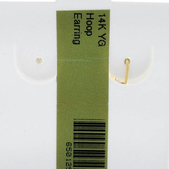 Diamond Cut Hoop single Earring Solid 14K Yellow Gold - Picture 4 of 4